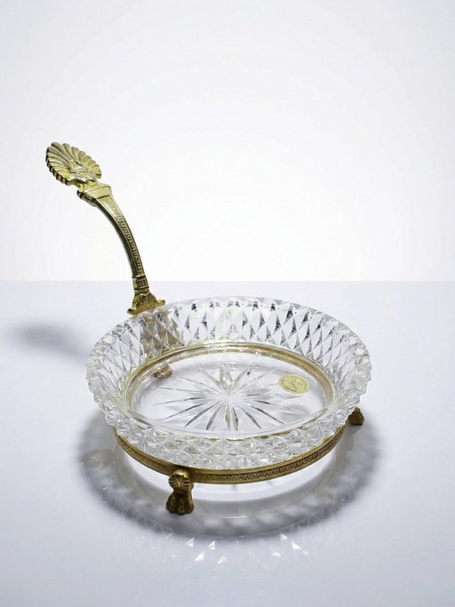Sèvres crystal trinket tray, designed by L. Seiler, with an antique gilt mount