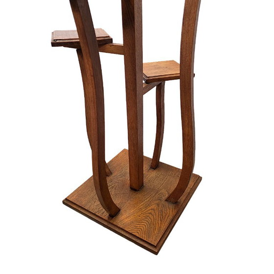 Table à plantes en chêne de style Art déco français, vers 1920/30 – Porte-plantes, Wood (photo 7 of 8)