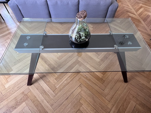 Glazen tafel Roche Bobois, model Golden Gate