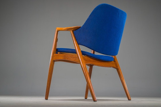 Image 1 of Fauteuil in blauw en teak van Alf Svensson voor Dux, 1960