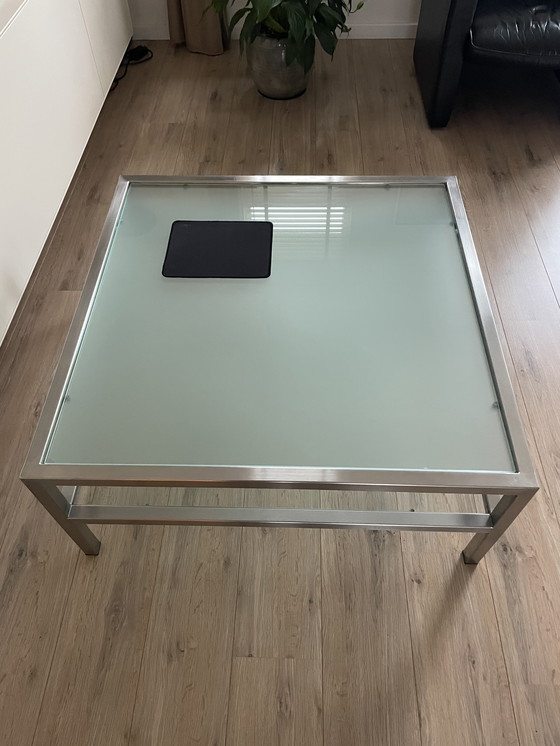 Image 1 of Couchtisch aus Glas in Edelstahlgestell