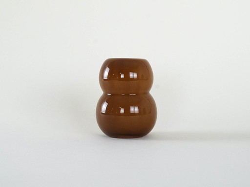 Caramel glass vase, Danish design, 1960s, made in Denmark