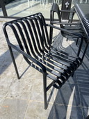 Hay Palissade Black Set table 168 , 2 dining armchairs with cushion and 1 bench