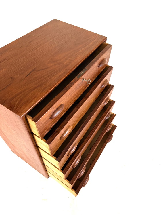 Image 1 of Vintage Danish Teak Chest of Drawers, Kai Kristiansen ‘60
