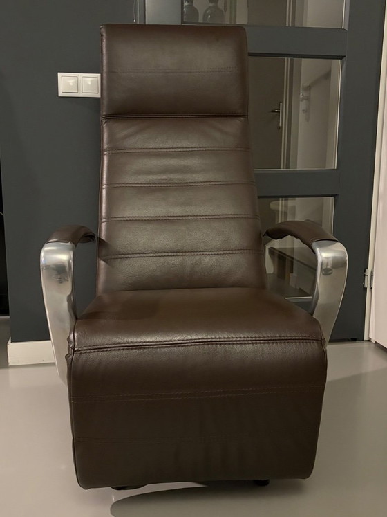2 sillones reclinables ajustables Montel, cuero marrón oscuro. – Leather (photo 4 of 6)