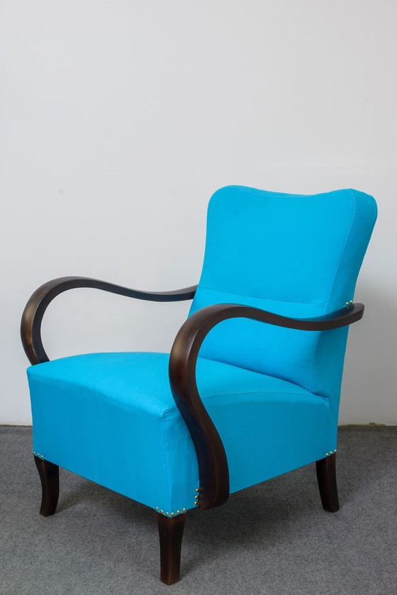 Ensemble de Fauteuils Art Déco Bleus, années 1920 – Art Deco (photo 5 of 9)