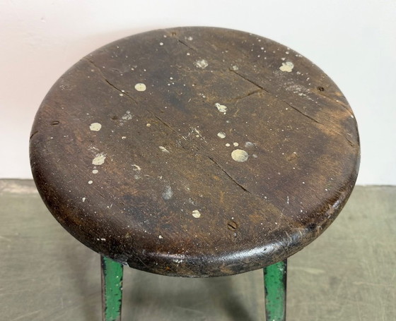 Image 1 of Green Industrial Workshop Stool, 1960s