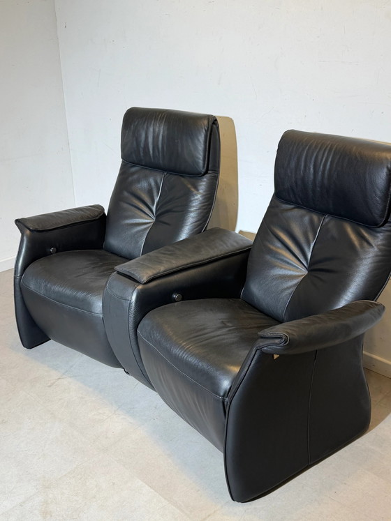 Sillones reclinables Elastoform Duo Relax / Cine – Sillones reclinables de cuero negro (photo 2 of 7)