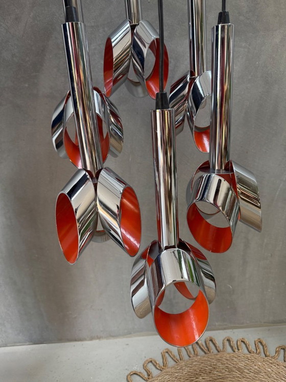 Design vintage - Lampe à suspension RAAK Amsterdam Tulip Cascade – Chrome (photo 5 of 15)