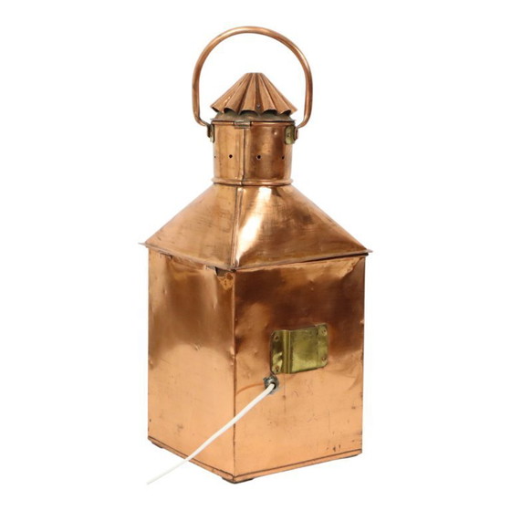 Image 1 of Large Vintage Ship's Lamp