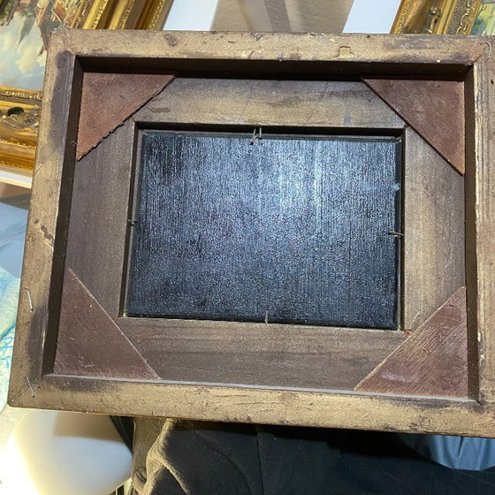 Image 1 of Paar britische Marine-Ölgemälde aus dem 19. Jahrhundert – G. Rowney-Karton – Goldrahmen