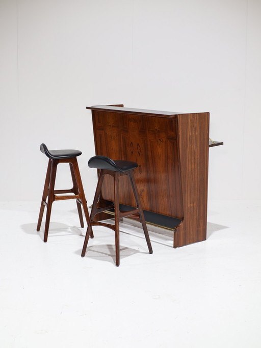 Mobile bar Johannes Andersen in palissandro, stile danese anni '50. – drankenkasten, Wood, Vintage