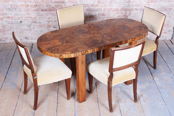 Restored Art Deco Table, Caucasian Walnut, Revived Polish, Czech, 1930s – Dining tables, Wood (photo 10 of 11)