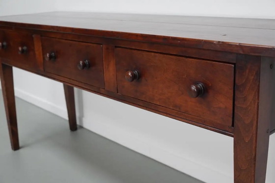 Image 1 of Tavolino rustico inglese in legno di ciliegio, anni '50