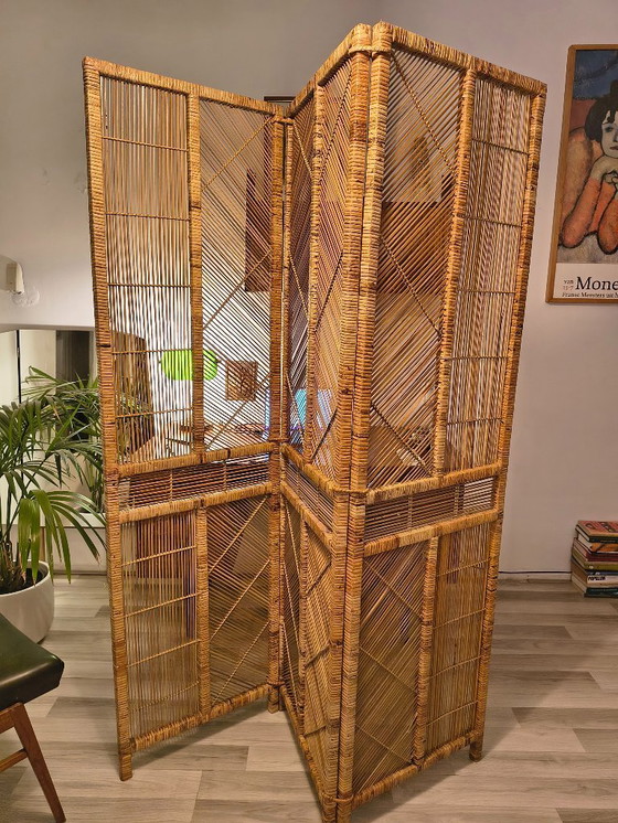 Image 1 of Biombo de caña de la década de 1960