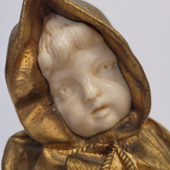 Image 1 of Busto en Crisoelefantina y Mármol, Siguiendo G. de Thouin, Circa 1900 - Francia