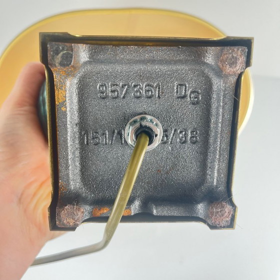 Image 1 of Lampada da tavolo della Maison Le Dauphin in ottone e malachite verde imitazione, 1980