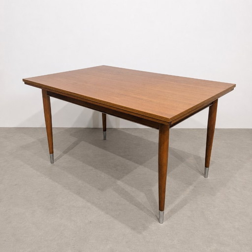 Vintage Extendable Dining Table with Chrome Details
