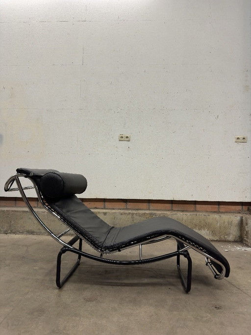 Poltrona Bauhaus, stile Van Cassina – verstelbare relaxstoel, Chrome