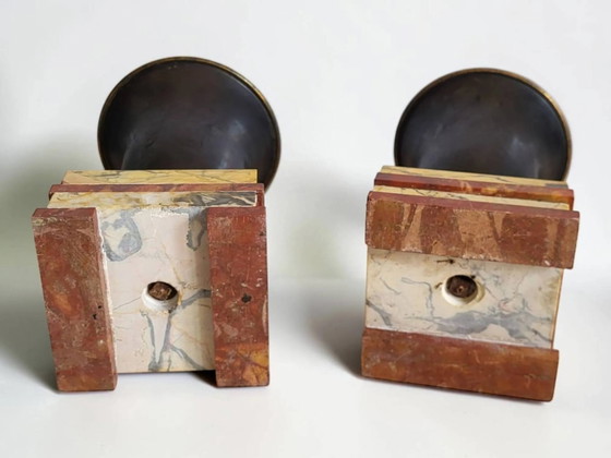Coppia di vasi Art Déco – Marble, Metal, Art Deco (photo 8 of 9)