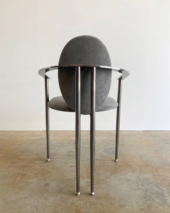 Image 1 of 8x Vintage Belgo Chrom Stoelen Memphis Stijl