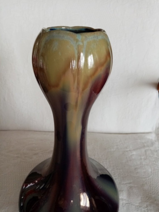 Image 1 of Art deco ceramic vase Thulin/Belgium period 30cm