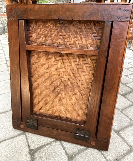 Antieke Verstelbare Rotan Chaise Longue Met Voetensteun, Vroege 20e Eeuw – Verstelbare relaxstoel, Bamboo (photo 11 of 12)
