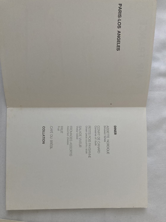 Image 1 of 11 vintage AIR FRANCE menu 80’S PARIS DAMASCUS LOS ANGELES DAKAR MONTEVIDEO 