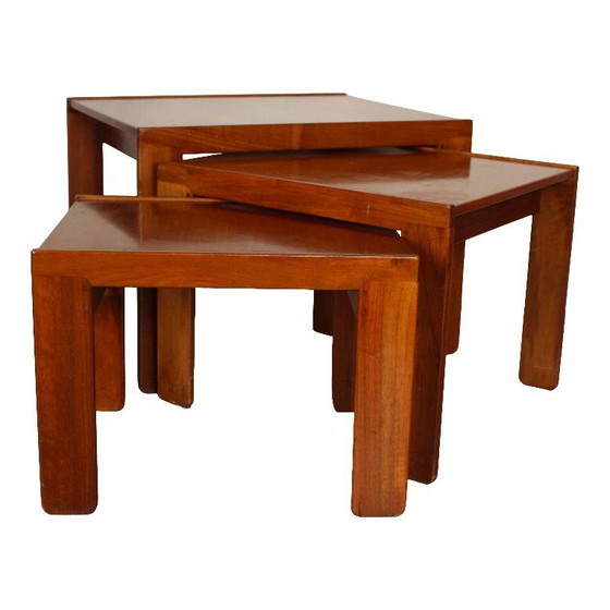 Image 1 of 3x tavolini ad incastro modello 777 di afra e tobia scarpa per cassina, 1965