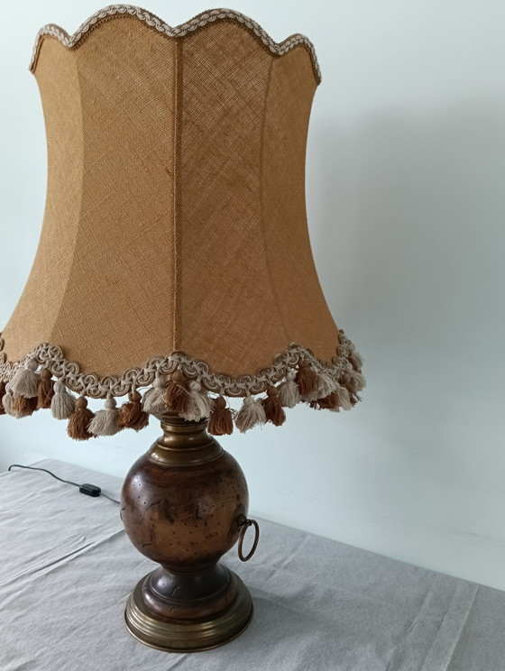 Vintage Table Lamp – Textile, Wood (photo 3 of 9)