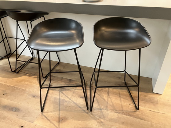 Image 1 of 4x HAY ABOUT A STOOL, BAR STOOLS, AAS38 (black)