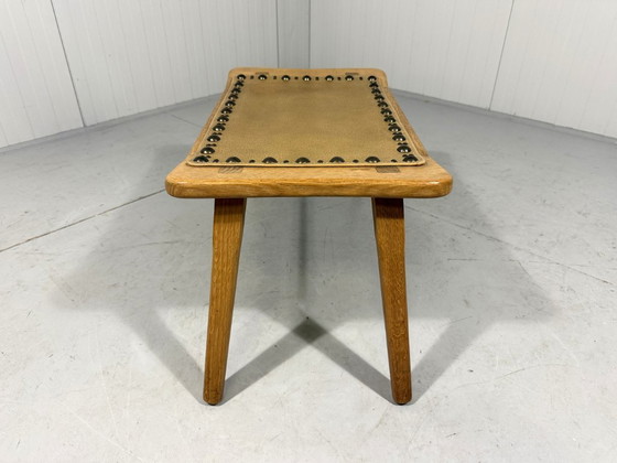 Petit tabouret-repose-pieds en chêne, années 1960 – Skai (photo 9 of 15)