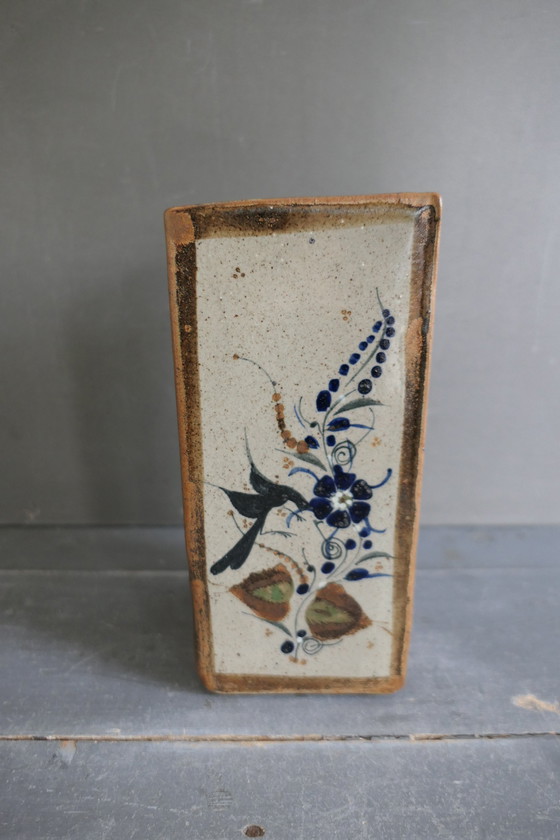 Image 1 of Vintage Tonala Mexico Blok Vaas Jorge Wilmot