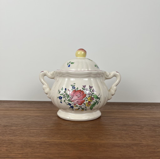 Antique Lunéville Sugar Bowl, Réverbère Model, 1887