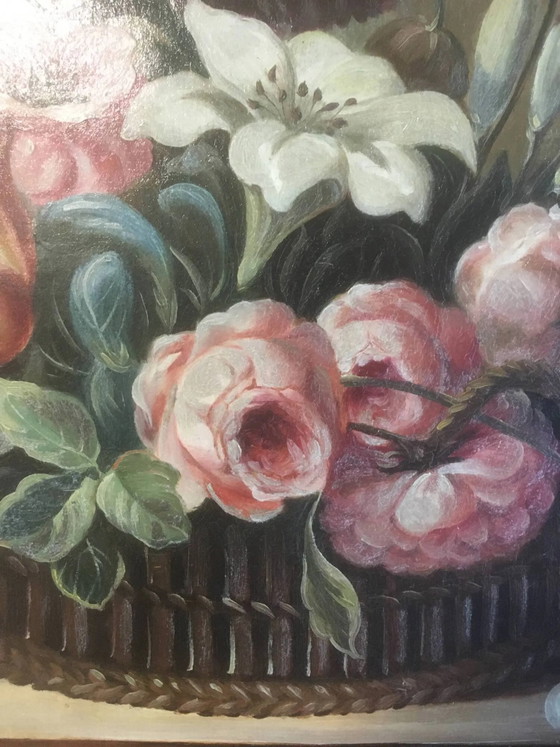 Composición de ramo de flores sobre lienzo 91x71. – Pinturas y dibujos, Wood, Canvas, Vintage (photo 7 of 13)