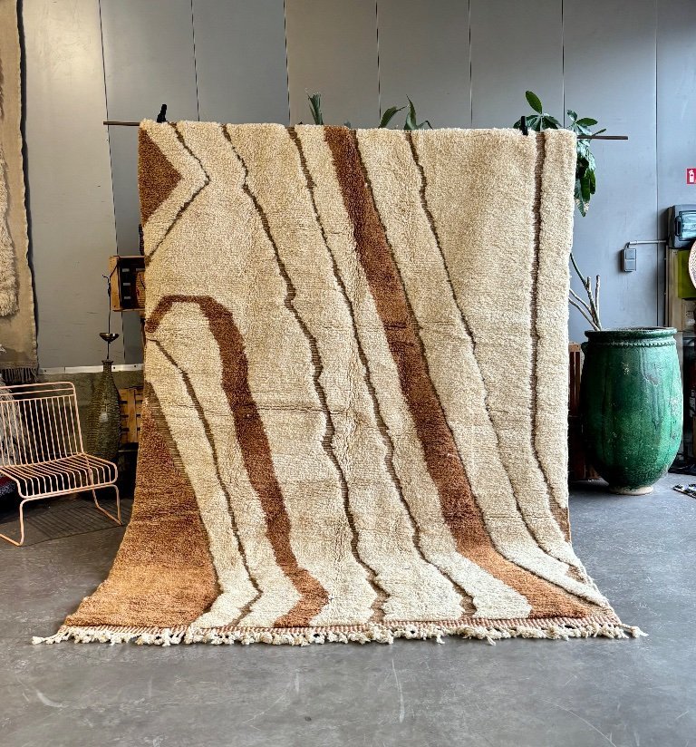 Berber Moroccan Mrirt Wool Rug 210x300 cm– Handwoven Neutral