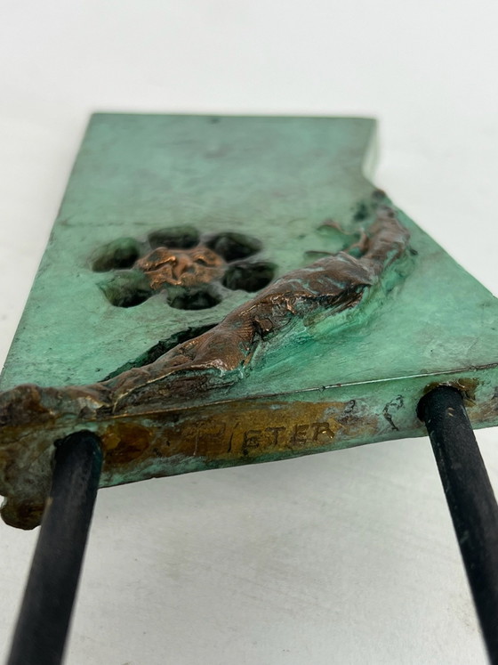 Kunstwerk brons - Pieter Kortekaas (vermoedelijk), Beeldhouwkunst, Marmer, Zwart (foto 4 van 5)