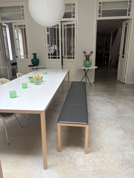 Banc Slim Plus extra long de Bertjan Pot pour Arco, Bois, Cuir, Beige, Modern (photo 11 sur 12)