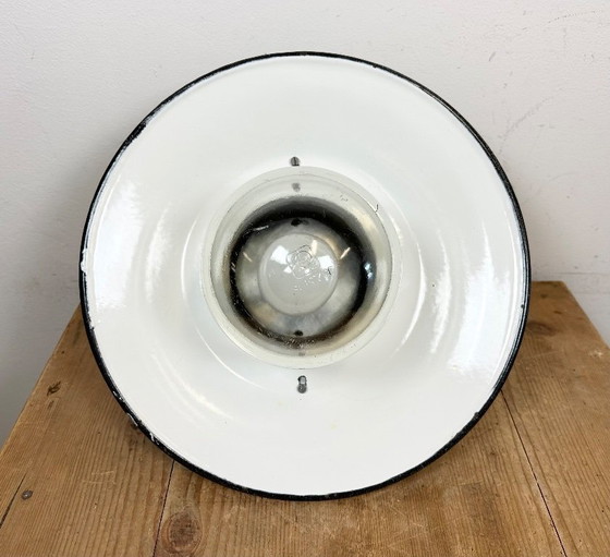 Image 1 of Grey Cast Aluminium Explosion Proof Lamp with Enameled Shade, 1970s