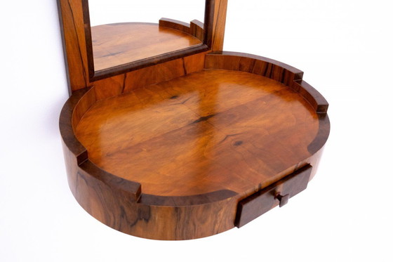 Image 1 of Tavolino da toilette con sedia in stile Art Déco, Polonia, metà del XX secolo.