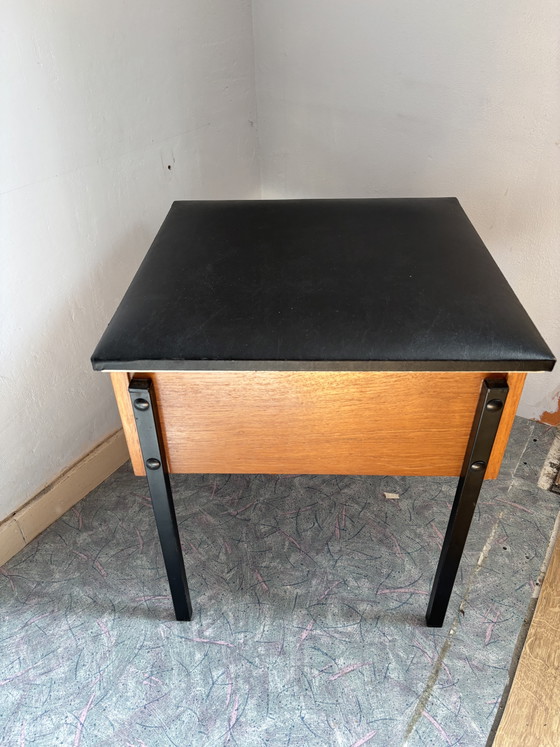 Aristo Sewing Stool 1960s – Storage cabinet, Wood, Skai (photo 4 of 5)
