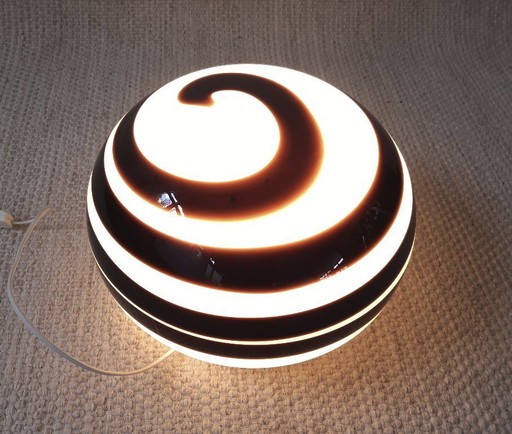 Grote ILU di Vetro glazen tafellamp / vloerlamp, model Zebra zwart-wit glas, Italiaans glas Nederlands design