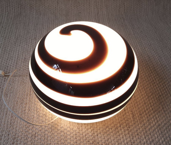 Image 1 of Grote ILU di Vetro glazen tafellamp / vloerlamp, model Zebra zwart-wit glas, Italiaans glas Nederlands design