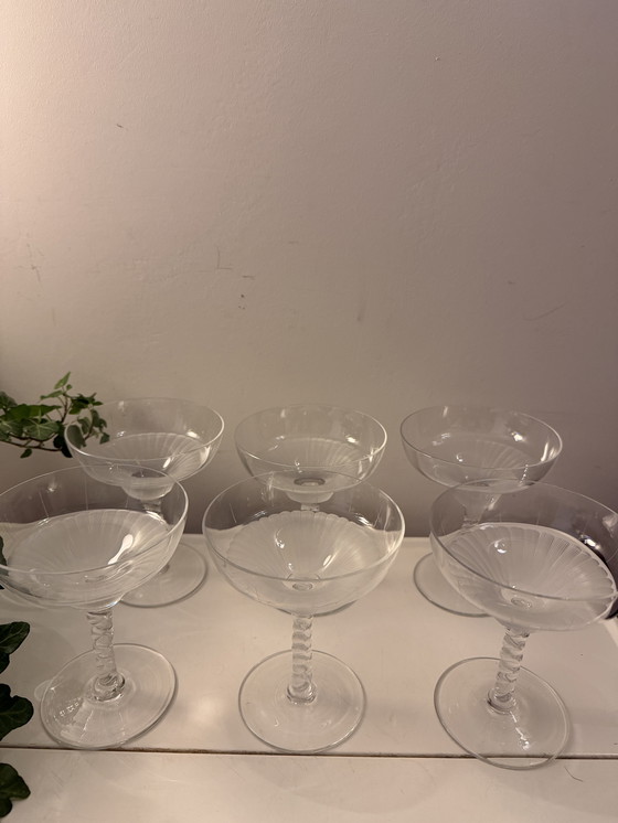 Image 1 of Set of 6 crystal coupe champagne glasses