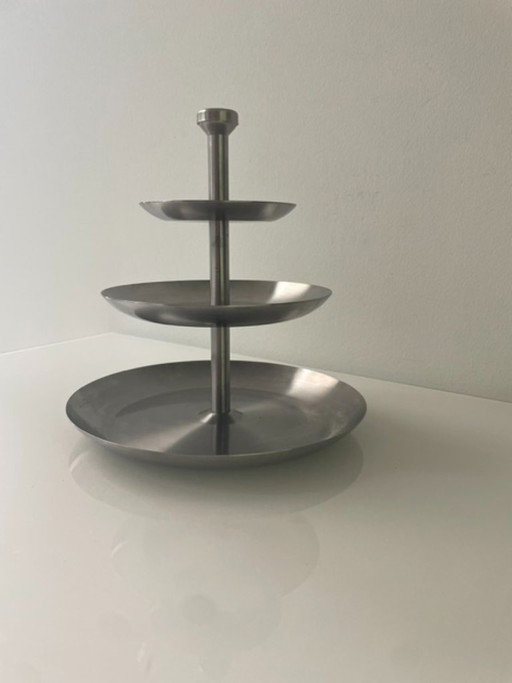 Minimalist stainless steel tiered stand – modern design