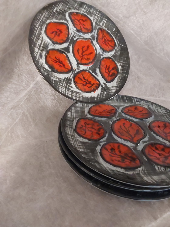 Image 1 of 4 MBFA Faience de Pornic Mid Century Austernteller