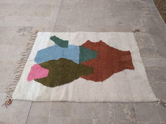 Image 1 of Alfombra bereber pequeña tejida a mano con coloridos estampados, 100/200 cm.