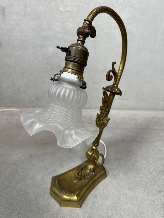 Image 1 of Art nouveau table lamp - flower