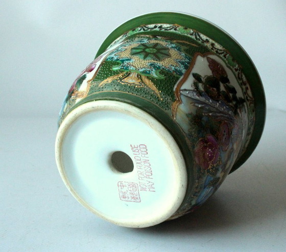 Image 1 of Rare petit pot de fleurs en céramique asiatique - vintage