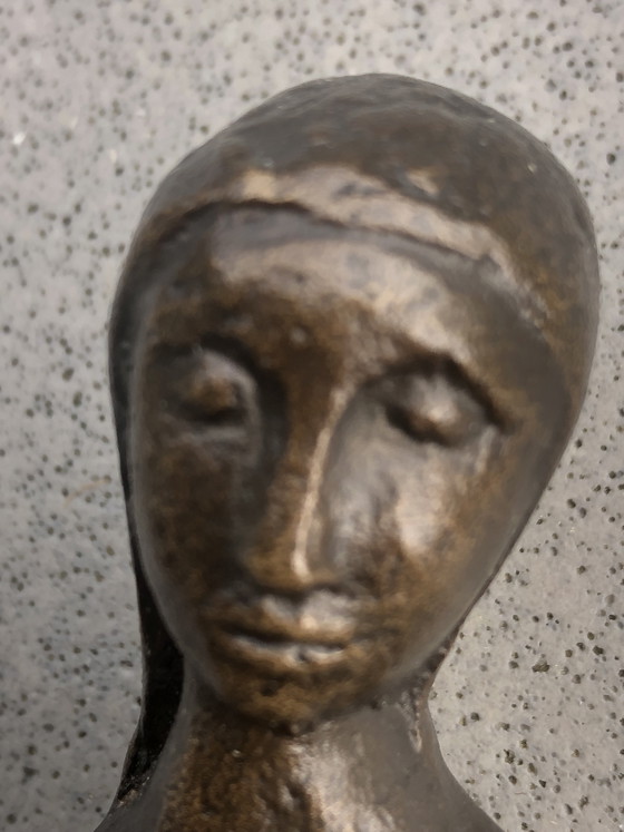 Image 1 of Bronzen beeldje moeder en kind
